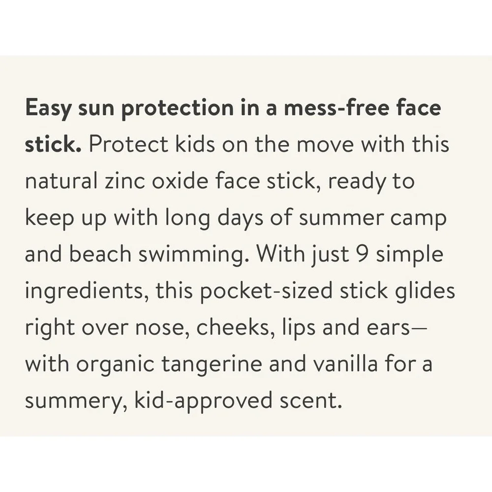 Badger Sport‎ For Kids SPF 35 Clear Zinc Face Stick  0.65 oz Broad Spectrum New